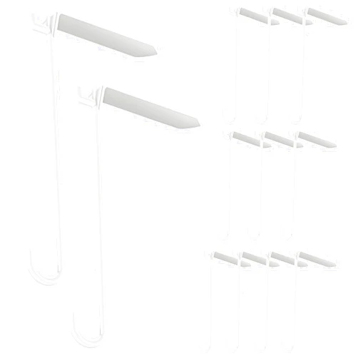 Yinkin 12 Pcs Patio Hook Flat 3 x 8 Inch String Light Hangers Plastic White Aluminum Hooks Wind Chimes Hanging for Solid Insulated Roof Patio Covers String Lighting and Lightweight Decoration