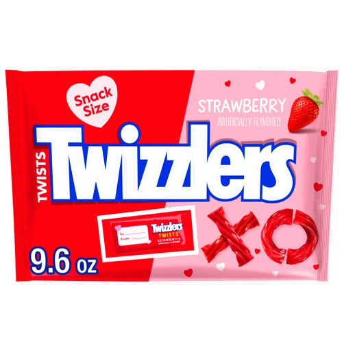 TWIZZLERS Twists Strawberry Flavored Candy, Valentine's, 9.6 oz Bag