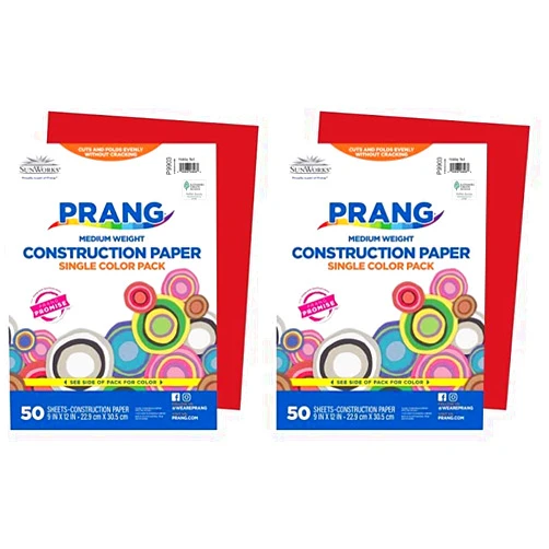 Pacon Prang (Formerly SunWorks) Construction Paper, Holiday Red, 9