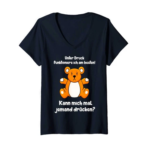 BCC Süßer Teddybär Shirts & Teddy-Bären Geschenke Womens Cute teddy funny saying teddy bear hugging love joke V-Neck T-Shirt