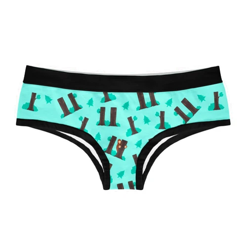 Crazy Dog T-Shirts Womens Hide And Seek Champion Panties Funny Bikini Brief Cute BigFoot Graphic Underwear