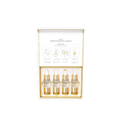 ULTRAV Ultra V Idebenone Prestige Ampoule, Anti-Aging Serum, Set of 4 Vials, 0.34 fl oz Each