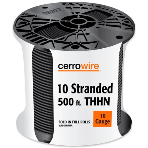 Cerrowire Cerro 112-3871J 500-Feet 10-Gauge Stranded THHN, Black