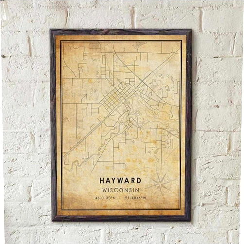 MG Global Print Poster of Old Hayward Wisconsin | 11x17 12x18 16x24 24x36 Unframed Historical Wall Art | Hometown City Gift | Vintage Antique Rustic Home Office Decor