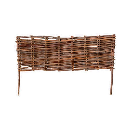 XLIHAWY Natural Woven Willow Edging, Landscape Edging Border, Decorative Rattan Weaving Garden Picket Fence for Lawn Edging Flower Bed, 13.77 Tall (Color : B, Size : 39.37x13.77in/5pcs)
