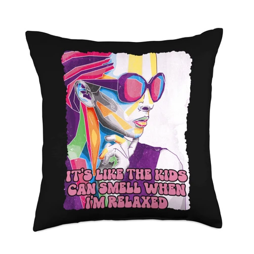 Witty Mommy Pun Parents Mama The Kids Can Smell Im Relaxed Funny Mom Humor Mother Joke Throw Pillow, 18x18, Multicolor