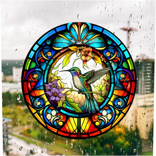 WBQMUNY Hummingbird Window Clings Anti-Collision Window Clings Decals to Prevent Bird Strikes on Window Glass Non Adhesive Vinyl Cling Hummingbird Stickers