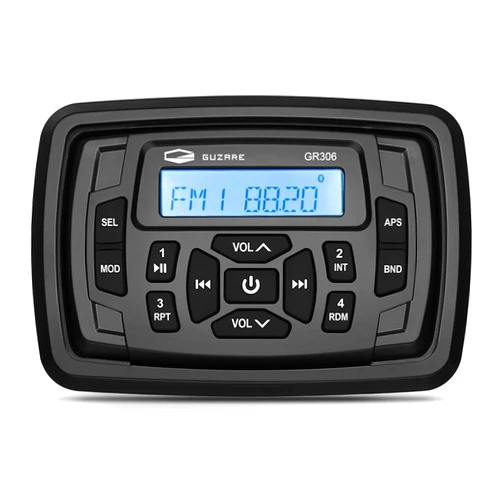GUZARE Marine Stereo Bluetooth Waterproof Boats Golf Cart Radio Digital Media Stereo Receiver AM FM Tuner Bluetooth Streaming on ATV UTV Motorcycle and Spa Hot Tubs