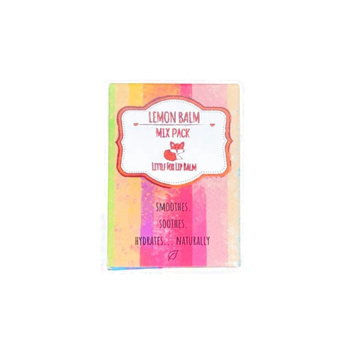 Little Fox Lip Balm Mix Pack. Lemon Balm Organic Lip Balm for Cold Sores, 100% Plant Based, 3 x 0.16 Ounces Tubes, Lemon Balm, Lemon Balm & Tea Tree, Lemon Balm & Peppermint