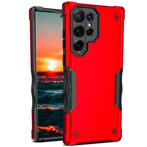 KVIBEO Shockproof Case for Samsung Galaxy S22/S22plus/S22 Ultra, Supports Wireless Charging Case Dust-Proof Heavy Duty Cover,Red,S22 Ultra 6.8