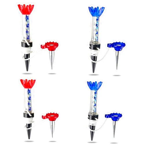 VEASAERS Golf Tees Unbreakable Plastic Magnetic 80 mm Long Bulk Reusable 4/8 Pack Blue Red Flexible Magnet Tee Lift Step for Men Women Practice Training Set