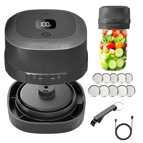 BTEDZSW Electric Mason Jar Vacuum Sealer, BTEDZSW Mason Jar Vacuum Sealer Kit with Wide & Regular Mouth Mason lids,Type-C Charging for Food Vacuum Storage and Sealing Preservation