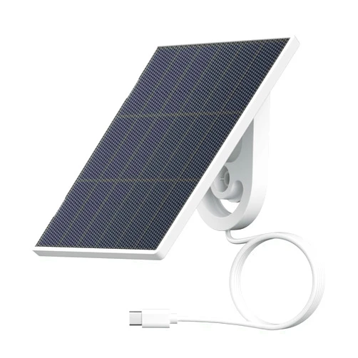 CURISEE 2W Solar Panel for Security Camera USB-C Port Continuous Power Supply with 6.5ft Charging Cable,IP65 Weatherproof, 90° Adjustable Mounting