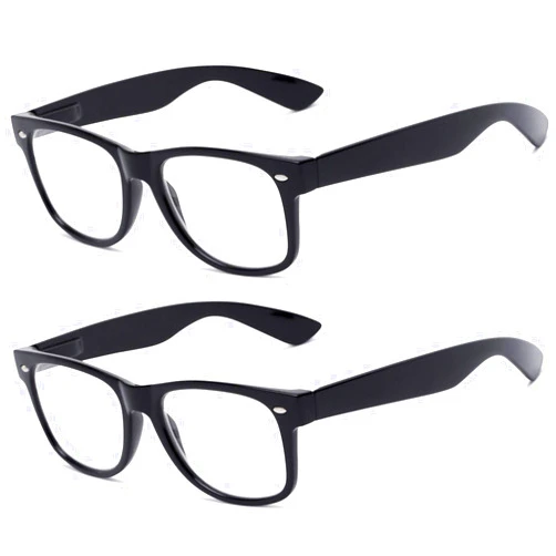 VeryHobby 2 Pairs Vintage Retro Inspired Clear Lens Reading Glasses Full Lens Reader for Men and Women