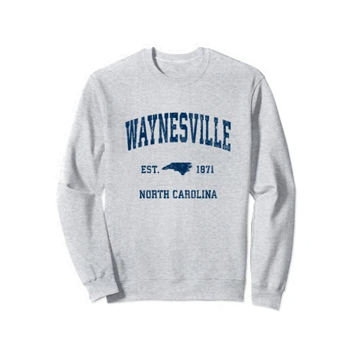 Waynesville NC Retro T-Shirts & Gifts Waynesville North Carolina NC Vintage Athletic Navy Sports D Sweatshirt