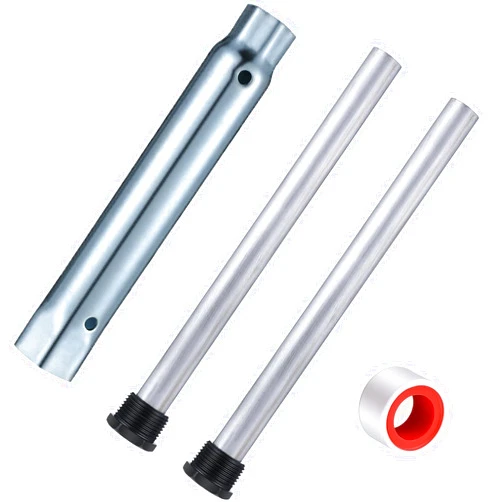 Saillong 4 Pcs RV Water Heater Elements Include 2 Pcs 9.25 x 3/4 NPT Anode Rods 1 Pc Dual Hex Wrench and 1 Pc Tape Replacement Kit Compatible with Suburban RV Water Heater