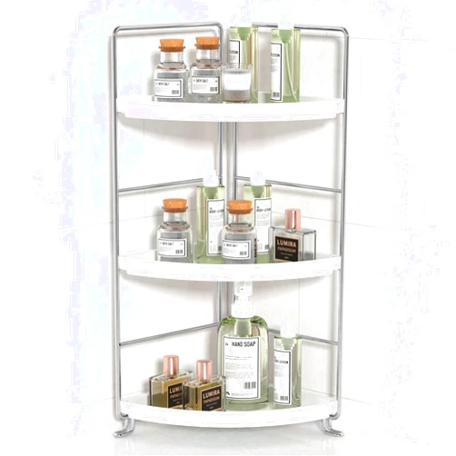 JANUS LiANG 3-Tier Bathroom Counter Organizer, Plastic Bathroom Organizer, Tool-Less Installation Makeup Vanity Tray, Bathroom Organizer Countertop Skincare Perfume Organizers (Silver)