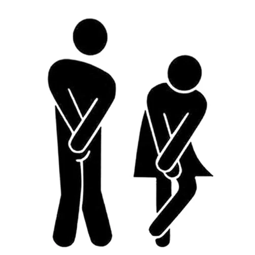 OYEFLY DIY Removable Man Woman Washroom Toilet Bathroom WC Sign, OYEFLY Door Accessories Wall Sticker Home Decor for Kids Living Room Home Decoration (Black)