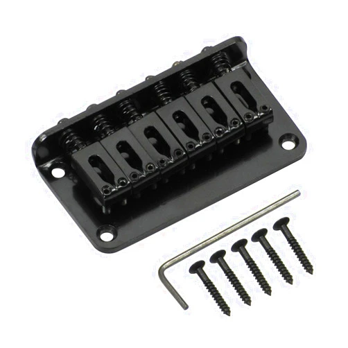 Micovay 78MM Metal Fixed Hardtail Saddle Bridge Top Load Guitar Tailpiece for 6 String Fender Strat Tele Electric Guitar,Black