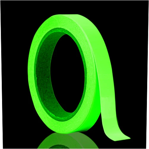 SIDAZON Glow in The Dark Tape,1/2 in x33FT Luminous Fluorescent Photoluminescent Tape Stickers for Stairs Steps and Walls Exit Sign Bright Rechargeable and Long-Lasting Night Decorations Home Marking