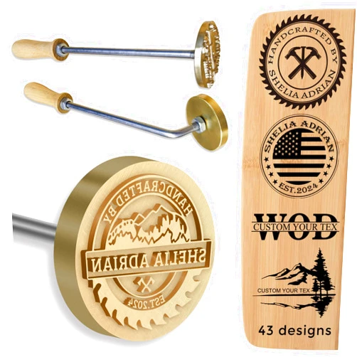 Xihedfd Custom Branding Iron for Wood Personalized Leather Burning Stamp with Logo for Party Wedding Bread Making Handcrafted Design Wood Worker Gifts