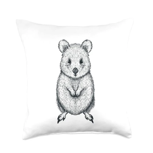 Bäume Meditieren , lustige Sprüche Funny Black Quokka Design for Men Women Children Throw Pillow