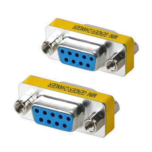 WOVTE DB9 Female to Female Mini Gender Changer Coupler Adapter Connector Pack of 2