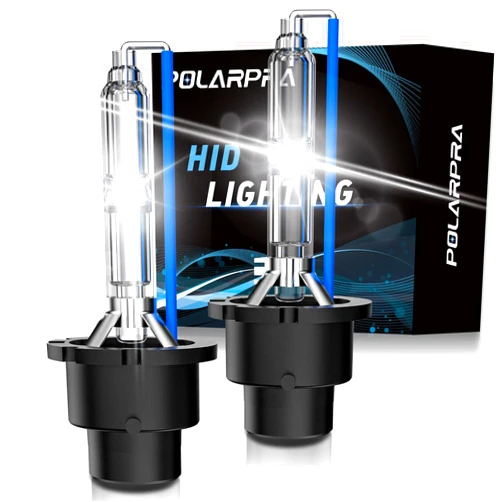 POLARPRA D4S HID Headlight Bulbs - 6000K Daylight White 35W 7600LM Super Bright Xenon Replacement High Low Beam Headlights Bulbs Set D4C/D4R HID Bulbs for Cars, 5 Years Lifetime - Pack of 2