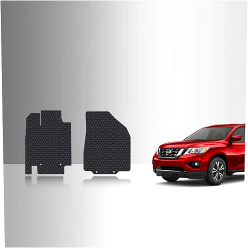 TOUGHPRO Floor Mat Accessories (Front Mats) Compatible with Nissan Pathfinder All Weather Heavy Duty (Made in USA) Black Rubber 2021 2022 2023 2024 2025