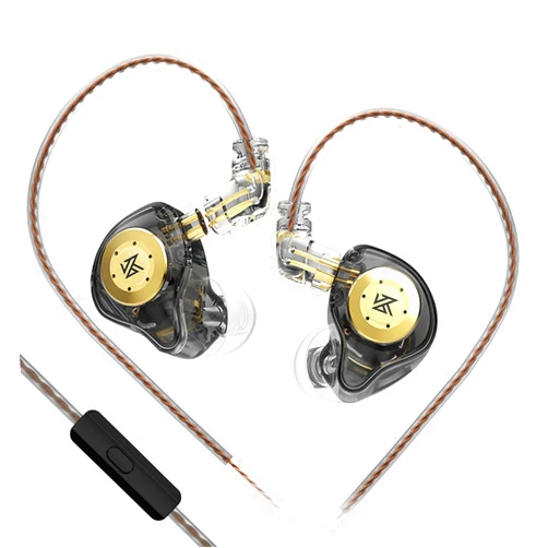 YINYOO KZ EDX PRO Gaming Earbuds, IEM Earphones Headphone with 1DD, IEM for Gaming, HiFi Deep Bass in Ear Monitors with New 10mm Dynamic Driver Detachable Cable for Video Music Church (Black, with mic)