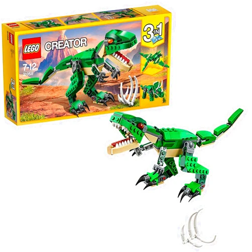 Lego 31058 Creator Mighty Dinosaurs Toy, 3 in 1 Model, T. rex, Triceratops and Pterodactyl Dinosaur Figures, Gifts for 7-12 Year Old Kids, Boys & Girls