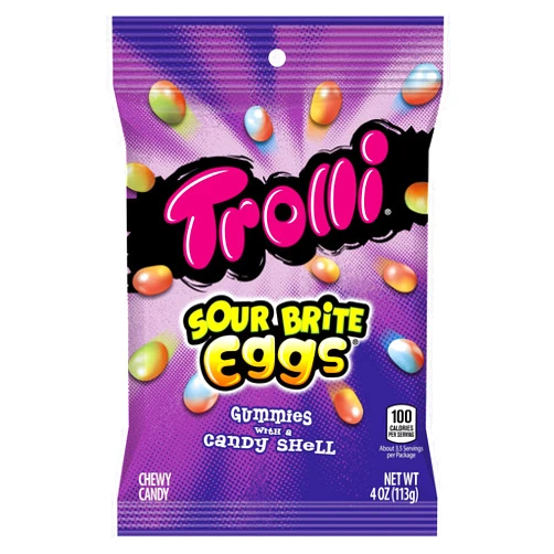 Trolli Sour Brite Eggs Gummy Candy, 4 Ounce Bag, 12 pack