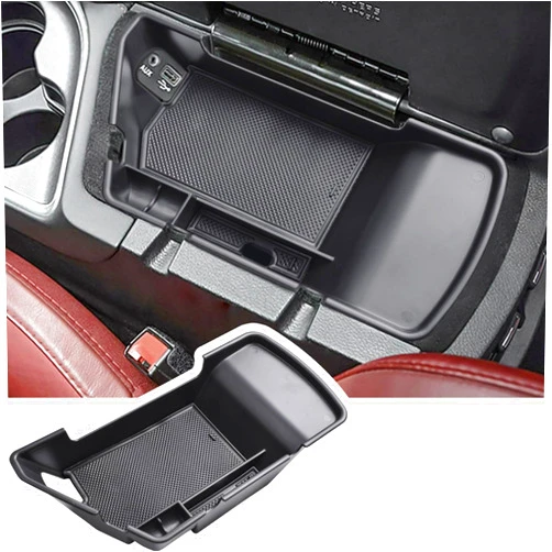 EDBETOS Center Console Organizer Compatible with Dodge Challenger Accessories 2015 2016 2017 2018 2019 2020 2021 2022 2023 Insert Tray Secondary Storage Armrest Box ABS Plastic Material