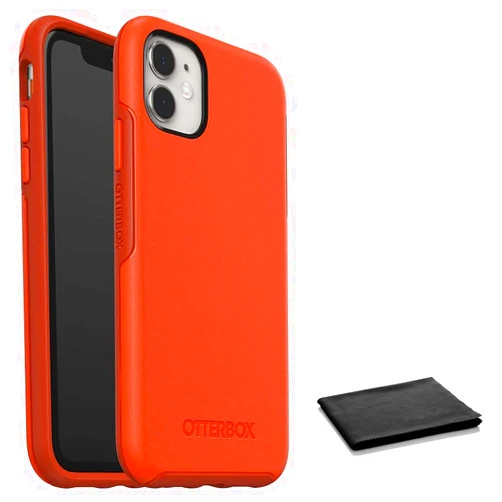 OtterBox Symmetry Series Case for iPhone 11 and iPhone XR - Includes Cleaning Cloth - Risk Tiger (Mandarin RED/PUREED Pumpkin)