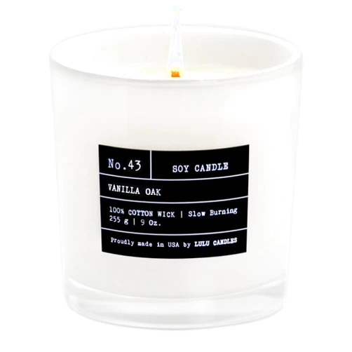 Lulu Candles | Vanilla Oak | Luxury Scented Soy Jar Candle | Hand Poured in The USA | Highly Scented & Long Lasting- 9 Oz.