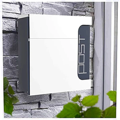 TESHY Wall-Mount Mailboxes Wall Mount Locking Mailbox, Modern Rust and Weather Proof Outside Mailboxes, Home Decor Post Box Letterbox with 2 Keys