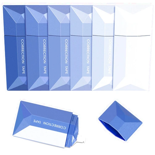 DANRONG White Out Correction Tape - 6 Pack Correction Tape, Cute White Out Tape, 19.69FT Each Whiteout Tape, Easy To Use Applicator for Instant Corrections, Quick Dry White Out for Office School(Blue)