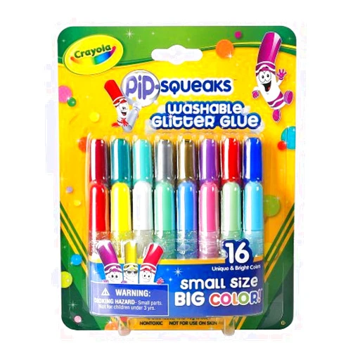 Crayola Pip-Squeaks Washable Glitter Glue 16/Pkg-