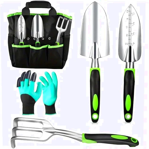 Generic Gardening Tool Set Rust-Free 8-Piece Set, Heavy Outdoor Hand Tools, Weeding Tools, Durable Storage Bag, Gardening Hand Tools, Men's and Women's Green Gardening Gifts,