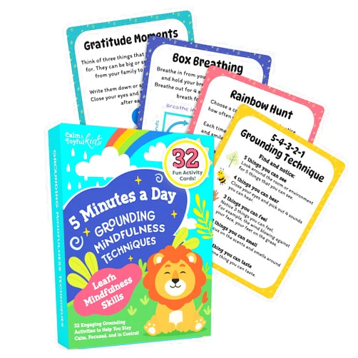 Calm and Joyful Kids Mindfulness Cards for Kids - Social Emotional Learning Tools, Coping Skills, Self-Regulation Flash Cards, Therapy Resources, Preschool, Special Needs, ADHD, Autism, Counseling Supplies, Learning Game