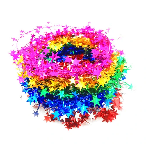 Muuyu Christmas Atmosphere Decoration Wire Stars 5 Meters 5 Colors