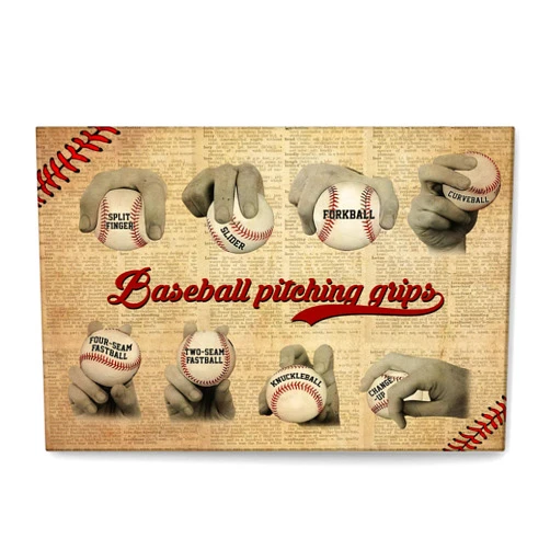 Custom Baseball Poster & Canvas, Baseball Pitching Grips And Baseball Skills, Custom Canvas Prints for Family, Personalized Canvas, Full Size Customized 12