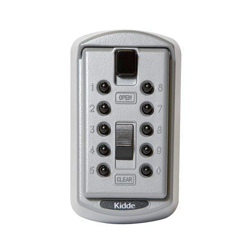 Kidde AccessPoint 001170 KeySafe Original Slimline Push Button Combination Permanent Key Lock Box, 2-Key, Titanium Gray