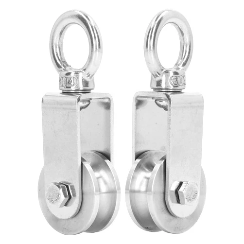 Shanrya 360 Degree Rotation Pulley, Cable Pulley Wheel 100kg Load Capacity 2 Pieces for Material Handling