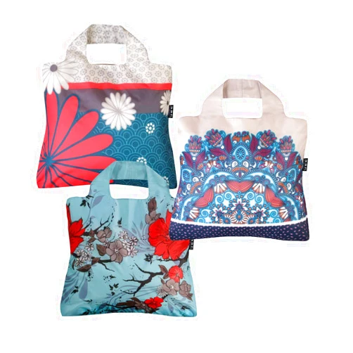 Envirosax Reusable Grocery Bags- Set of 3 Boho Wanderlust Envirosax - Foldable Quality Travel or Shopping Tote. Eco-Friendly, Waterproof / Machine Washable. For Travel Shopping Arts Crafts Multi Use