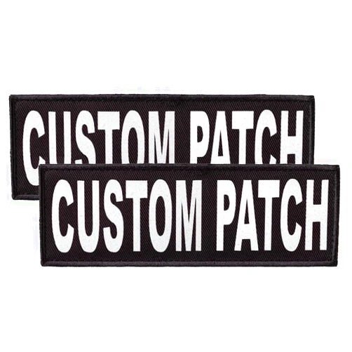 Dogline Custom Patch with Glitter Letters for Dog Vest Harness or Collar Customizable Bling Text Personalized Patches with Hook Backing Name Agility Service Dog ESA 2 Patches X White Text