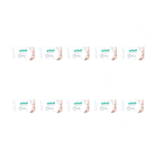 Gründl 3458 Baby Plain Poly Wool, 70% Polyester 30% Cotton, White, 35 x 32 x 8 cm