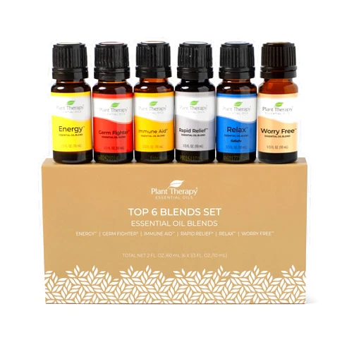 Plant Therapy Top 6 Essential Oil Blends Set 100% Pure, Undiluted, Natural Aromatherapy, Therapeutic Grade 10 mL
