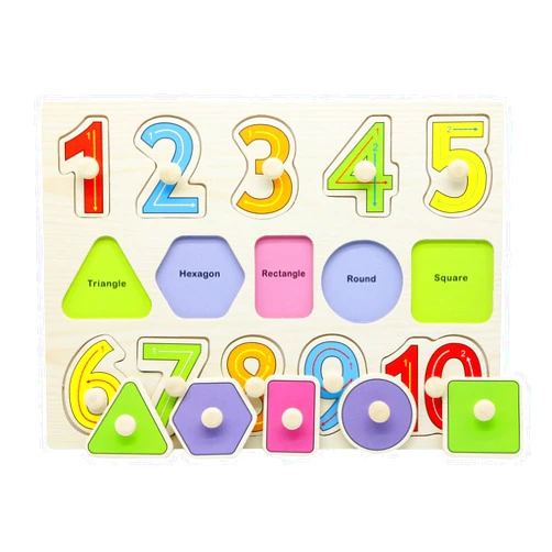 MoTrent Wooden Jigsaw Peg Puzzle Board Toy Number Educational and Learning Puzzles Toy