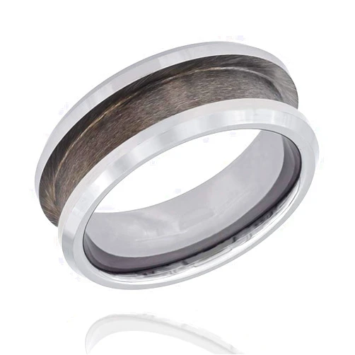 Wapiti Designs Ring Core Blank for Inlay Jewelry Making(8mm Silver Tungsten, 7.5)